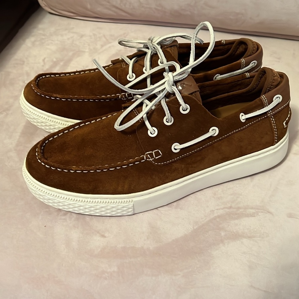 Ralph Lauren, suede boat shoes.